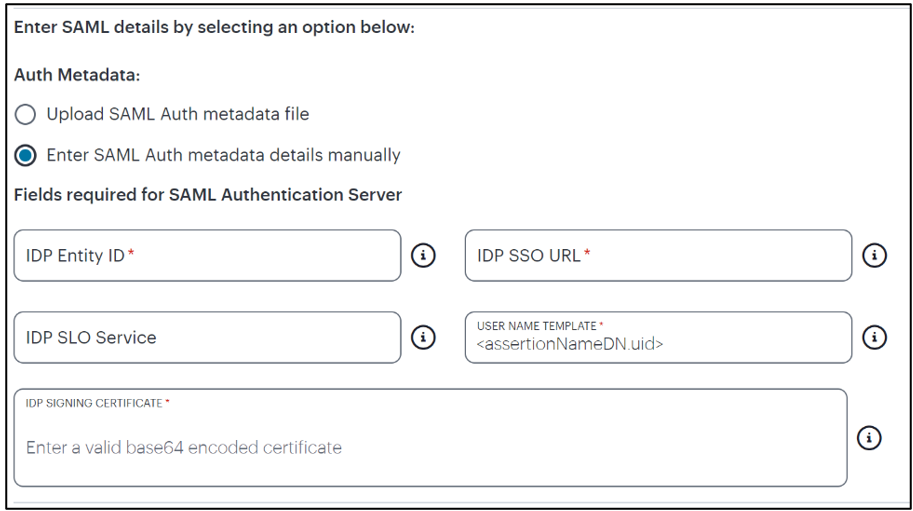 Configuring SAML (Azure AD) IdP settings manually