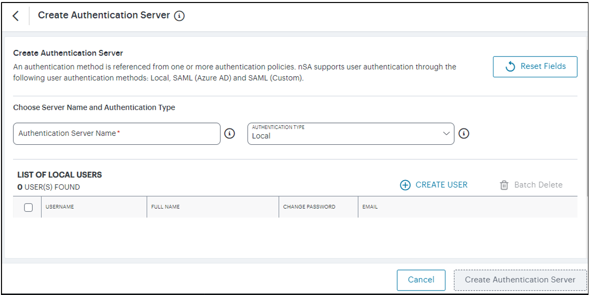 Adding a new local user authentication method