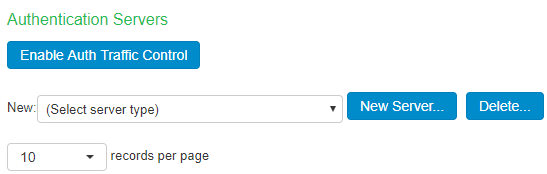 Auth Servers page