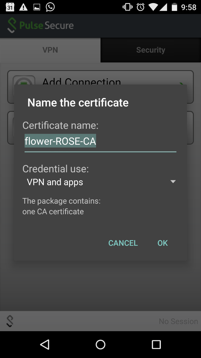 Certificate Provisioning Page