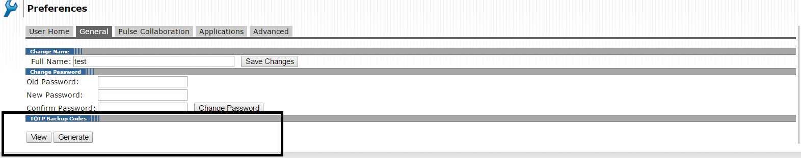 Generate Backup Codes