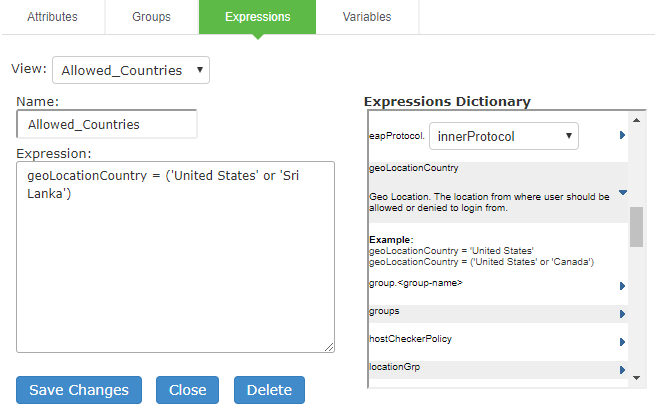  geo Location Country Expression