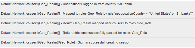 Policy Trace log output