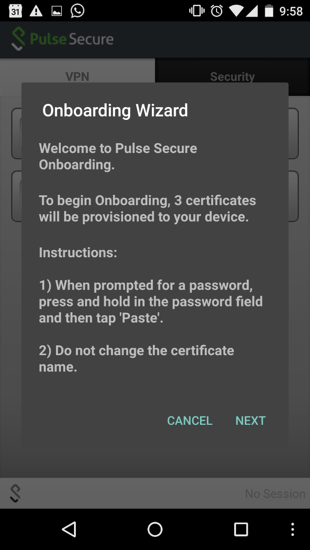 Onboarding Wizard Start Page