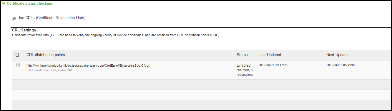  Successful CRL Download for Device Certificate